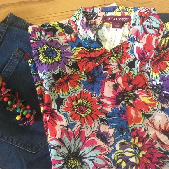 NWT 14/q6 cotton/ stretch shirt 3/4 sleeve - Picture 2 of 8